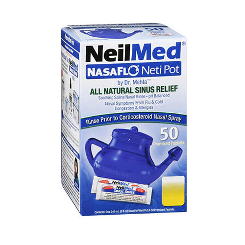 Neilmed Nasaflo Unbreakable Neti Pot With Premixed Packets 1 Each By Neilmed